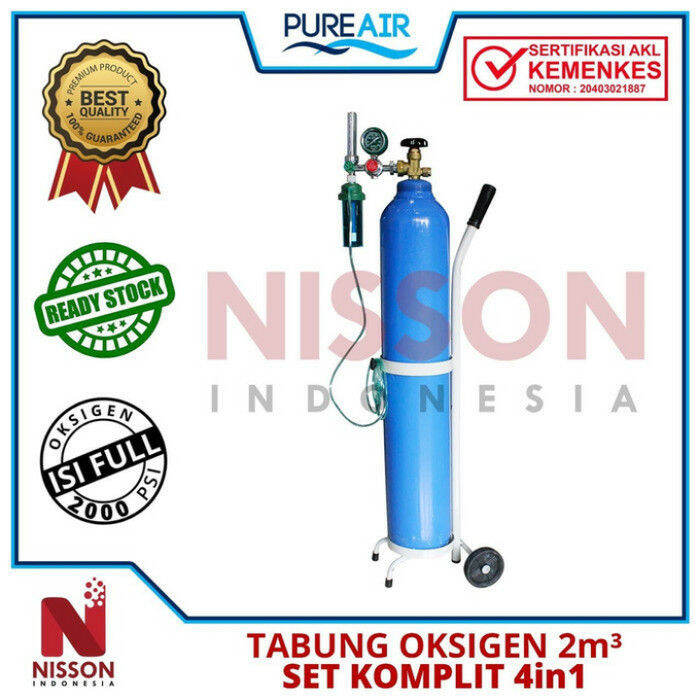 Tabung Oksigen M Set Tabung Regulator Troli Selang Nasal Lazada