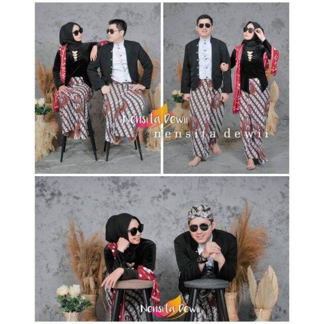 Set Prewed Baju Couple Adat Jawa Solo Motif Parang Garuda Lazada