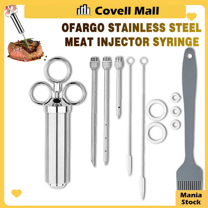 Pcs Stainless Steel Meat Marinade Injector Kit Turkey Meat Syringe