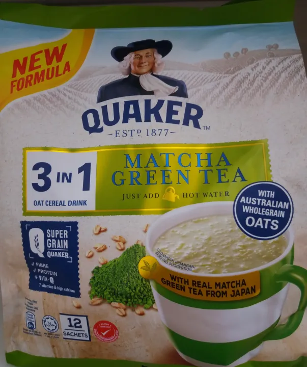 Quaker Oat Cereal Drink 3 In 1 Matcha Green Tea 12 S 28g Lazada