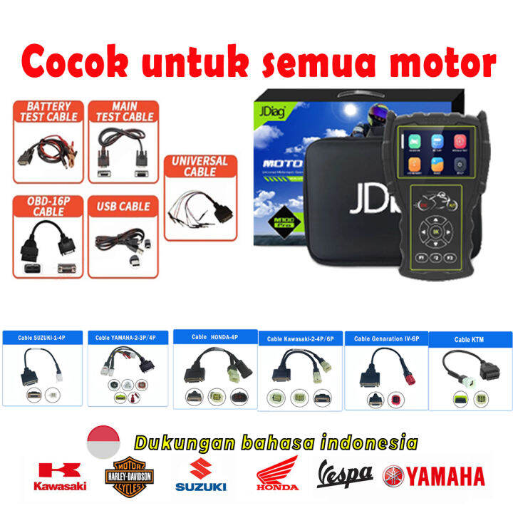 Semua KabelSCANNER JDIAG M100 PRO UNIVERSAL SEMUA MOTOR SUDAH BERIKUT