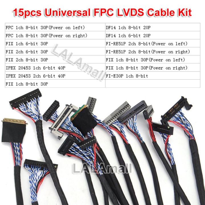 Pcs Universal Fpc Lvds Cable Kit Ch Ch Bit Bit P P P P