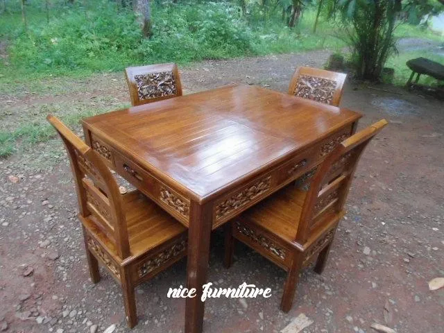 Meja Makan Kartini Kursi Kayu Jati Lazada Indonesia