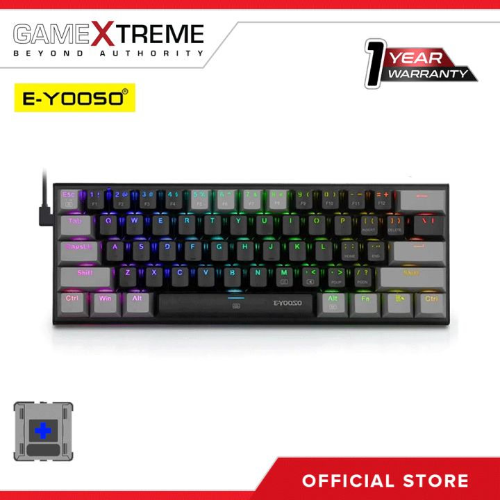 E Yooso Z Keys Rgb Backlit Mechanical Keyboard Black Gray Blue