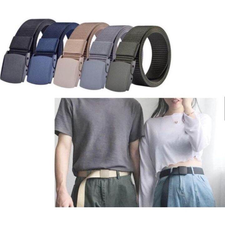 Duke Cod Korean Solid Color Canvas Fabric Unisex Simple Belt Lazada Ph