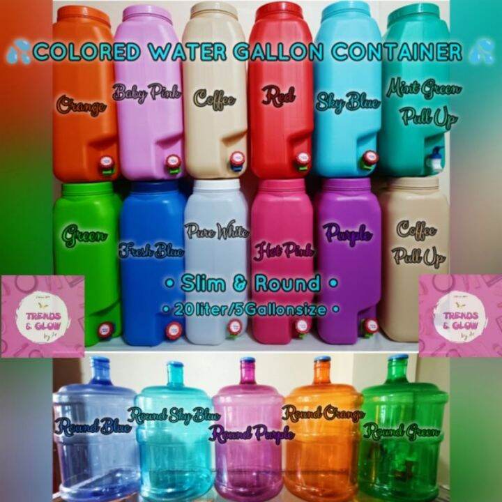 Colored Gallon Container Liters Gallon Size Mineral Water Container