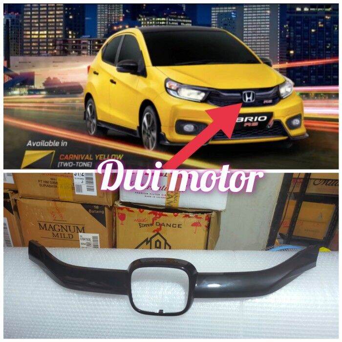 TERLARIS Grille Moulding List Grill Honda Brio Facelift Hitam Glossy