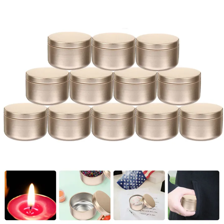 HOMEMAXS 12 24Pcs Candle Containers Candle Tin Jars Round Shape Candle