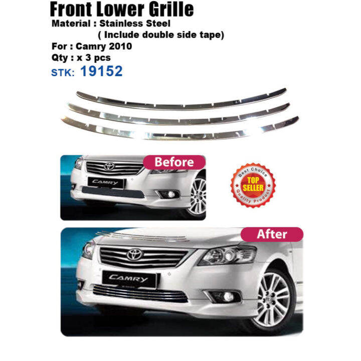 Front Lower Grille Cover For Toyota Camry Stainless Steel Lazada