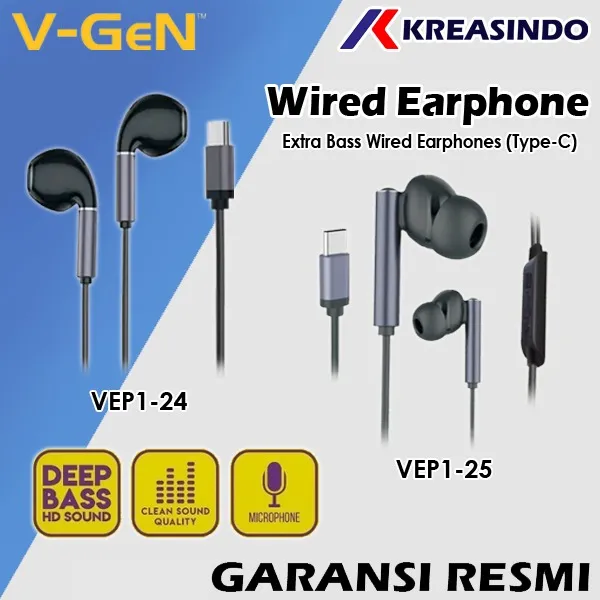 Vgen V Gen Vep Vep Earphone Headset Type C Deep Bass Stereo