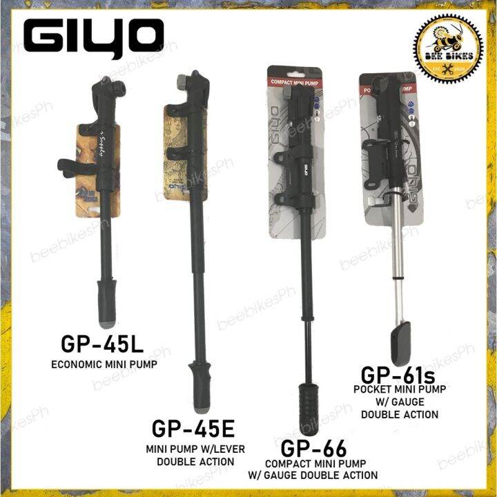 Giyo Mini Pump Gp L Gp E Gp Gp S Double Action With Gauge Hand