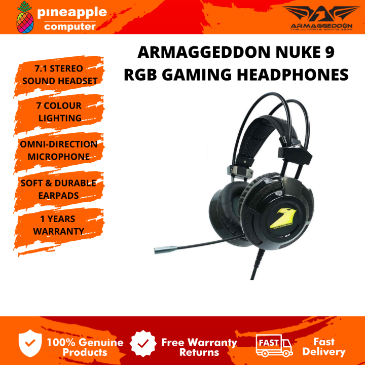 Armaggeddon Nuke Surround Gaming Headset With Colour Lighting