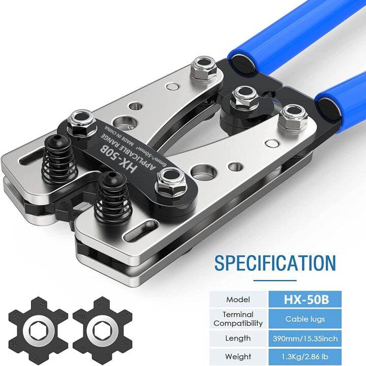 Hx B Cable Lug Crimping Tool For Heavy Duty Wire Lugs Battery