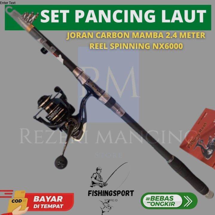 Set Pancing Laut Bayar Di Tempat COD Joran Carbon240cm Rell Gulungan