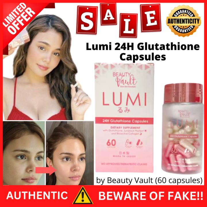 Lumi 24H Glutathione Capsules By Beauty Vault 60 Capsules Lazada PH