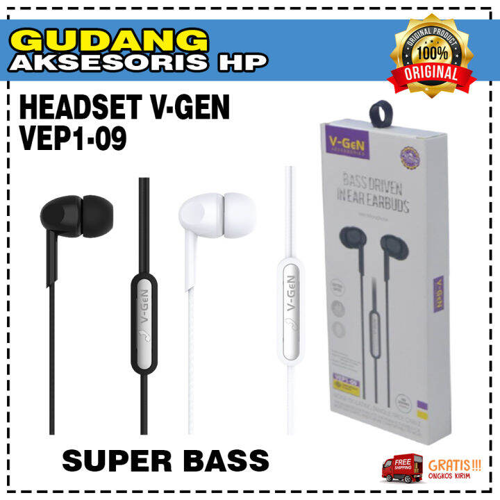 Earphone V Gen Vep Original Hd Sound Extra Bass Lazada Indonesia