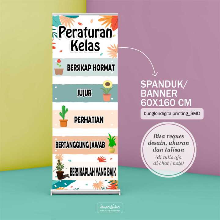 Spanduk Banner Peraturan Ruang Kelas Pedoman Ruang Kelas Edukasi