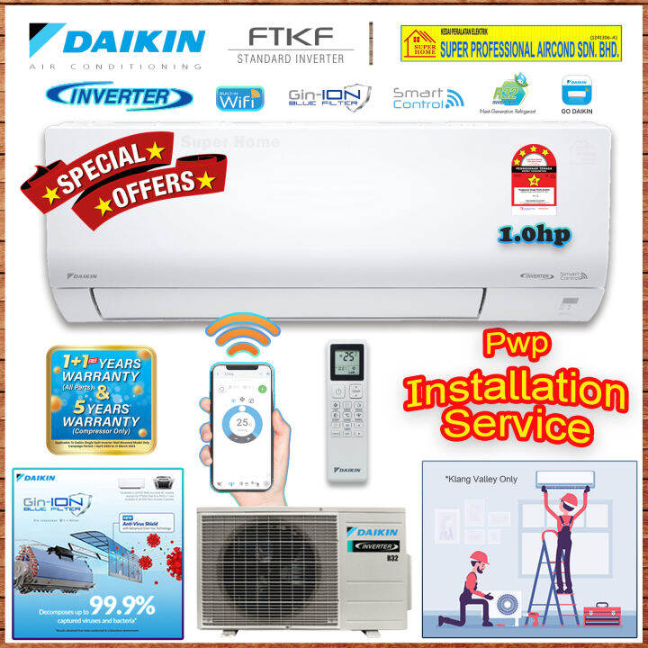 Pwp Installation Daikin 1 0hp Standard Inverter Aircond FTKF Series