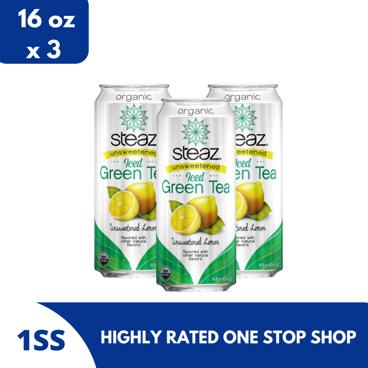 Steaz Organic Iced Green Tea Unsweetened Lemon Oz Set Of Lazada Ph