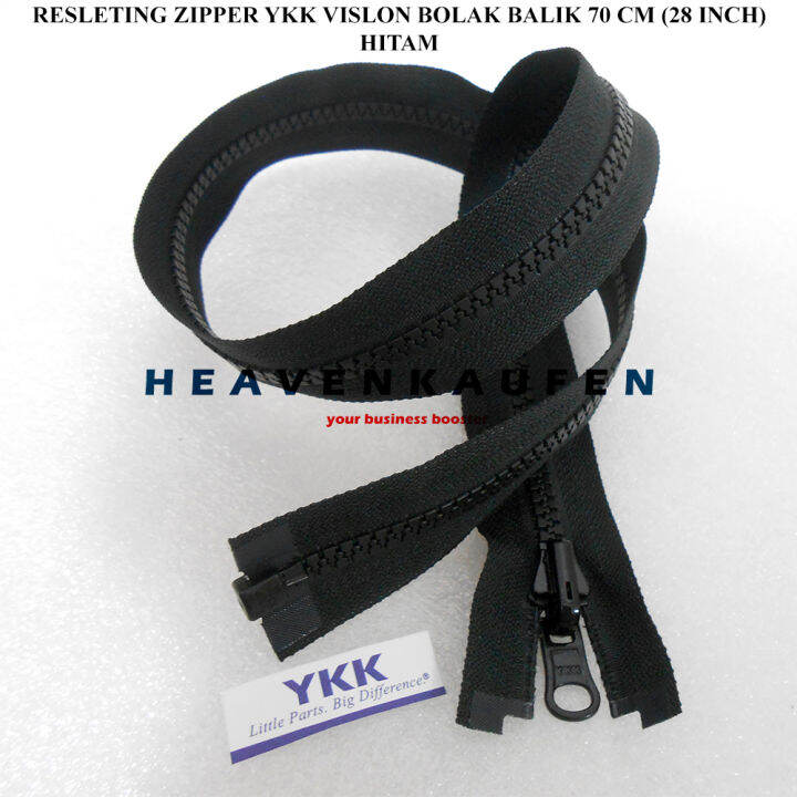 Resleting Zipper Jaket YKK Vislon Bolak Balik 70 Cm Atau 28 Inch Hitam