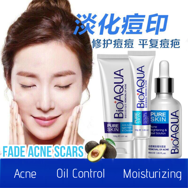 Bioaqua Pure Skin Anti Acne Treatment Set Acne Removal Oil Control