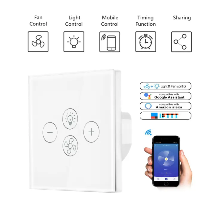 Avatto Tuya Wifi Fan Light Switch Smart Ceiling Fan Lamp Switch With