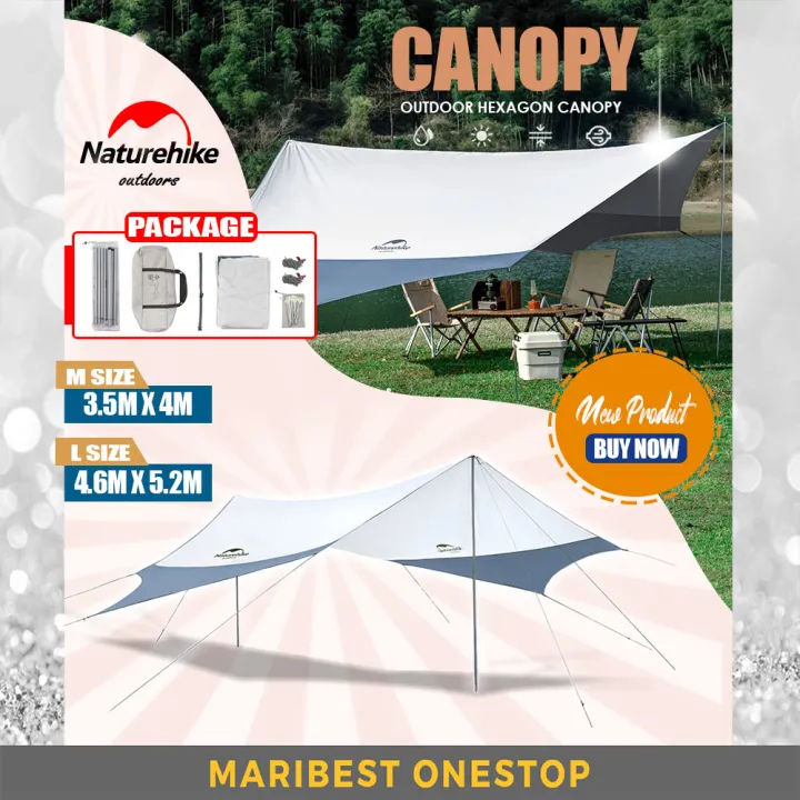 Naturehike Silver Coating Hexagon Canopy Large Sunscreen Tarp