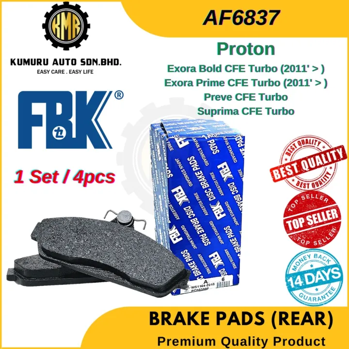 FBK Rear Brake Pad Belakang For Proton Exora Bold Turbo Preve Turbo