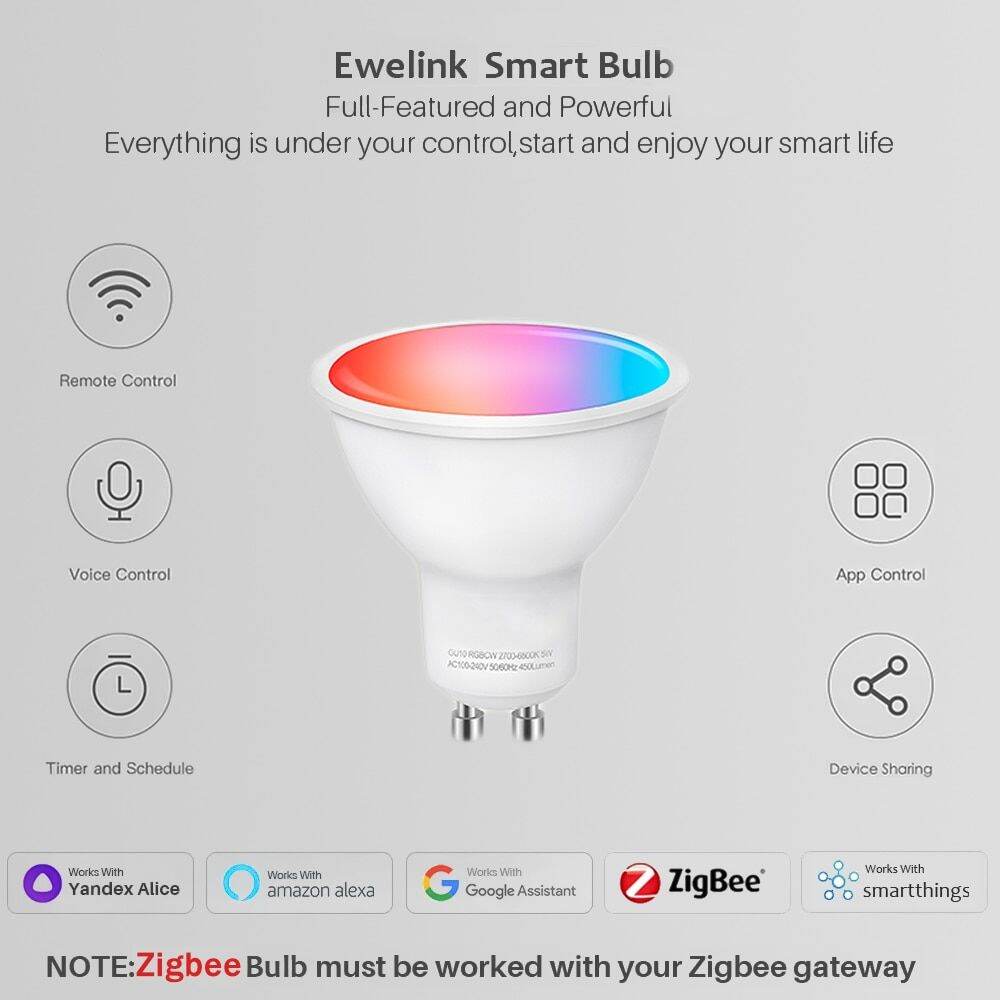 Gleco Ewelink Led Gu Zigbee Led Wifi Rgb Cw Ww