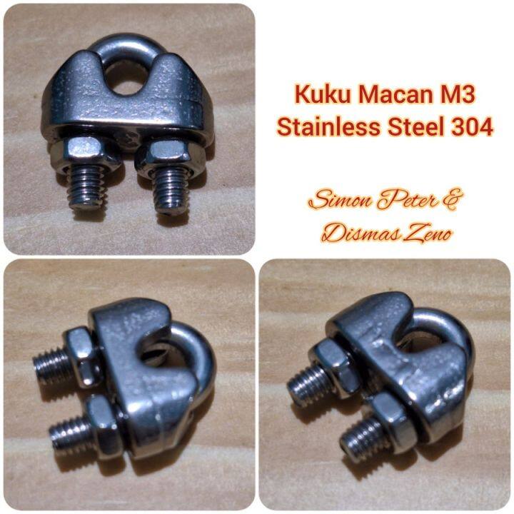 Kuku Macan Full Stainless Steel M Mm Inch Klem Sling Clamp