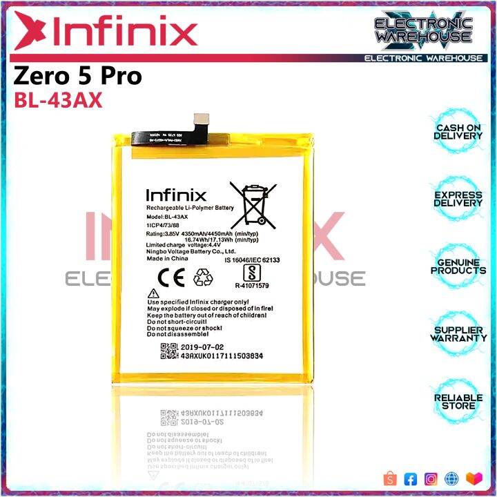 Battery For Infinix Zero 5 Pro Model BL 43AX 4450mAh Capacity Lazada PH