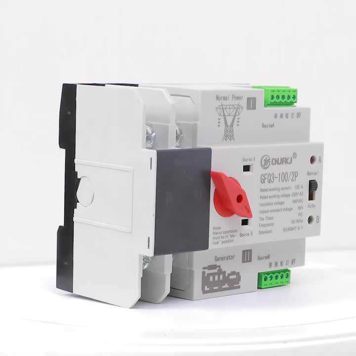 Din Rail 2P 3P 4P ATS Dual Power Automatic Transfer Switch Selector