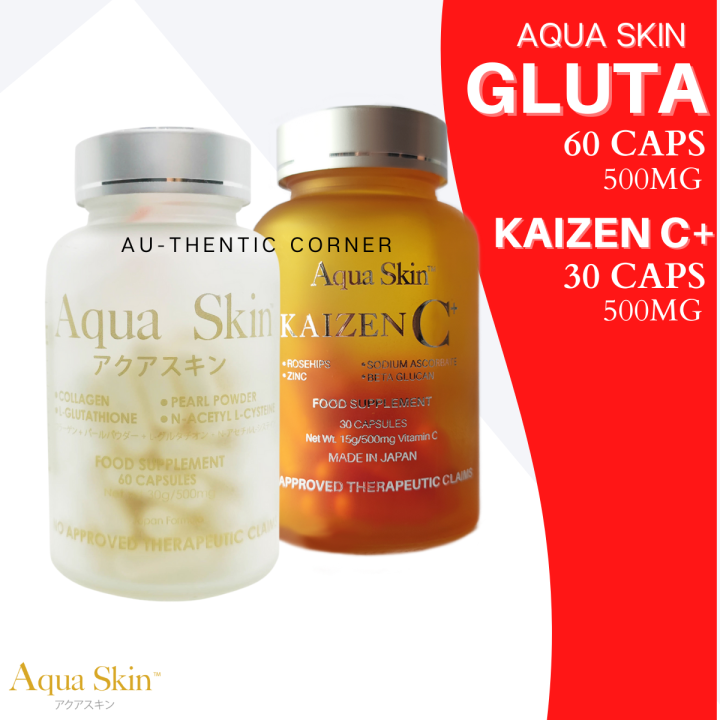 Aqua Skin Glutathione Gluta Caps Kaizen C Collagen Nac Gluta Capsule