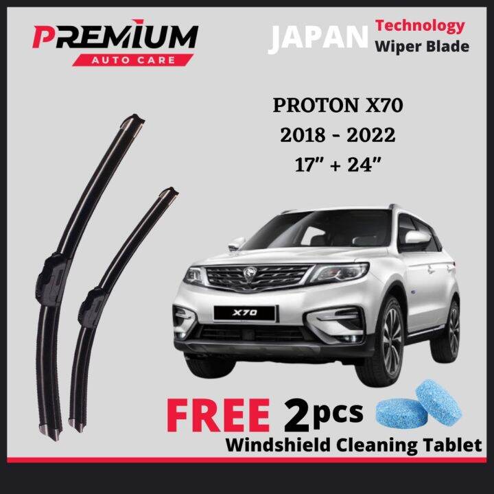 PROTON X70 2018 PRESENT PREMIUM RUBBER WIPER BLADE JAPAN TECHNOLOGY