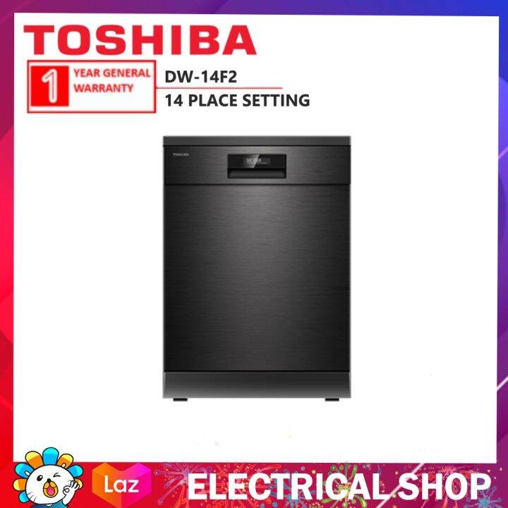 Toshiba Dishwasher DW 14F2 DW14F2 Free Standing With 70C Hot Water