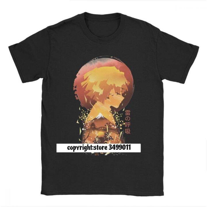 Ukiyo E Breath Of Thunder Demon Slayer Tshirts Men T Shirts Anime