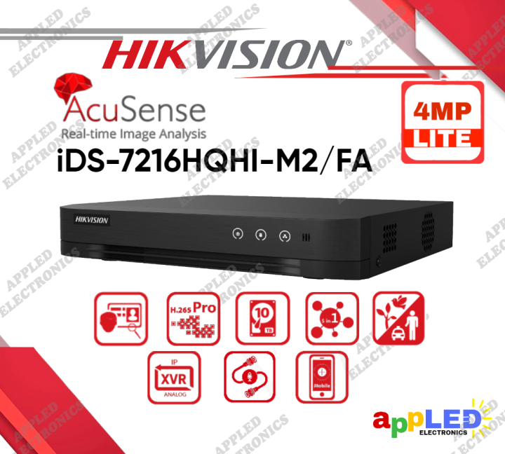 Hikvision IDS 7216HQHI M2 FA Acusense 16CH 4MP Lite H 265 Pro DVR With