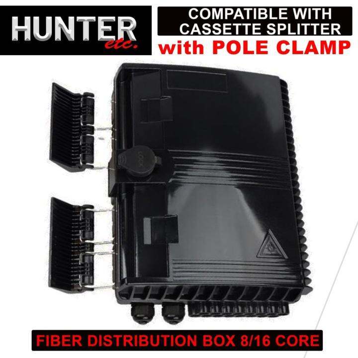 READY STOCK FTTH FAT Black Fiber Optical Distribution Nap Box CE 16