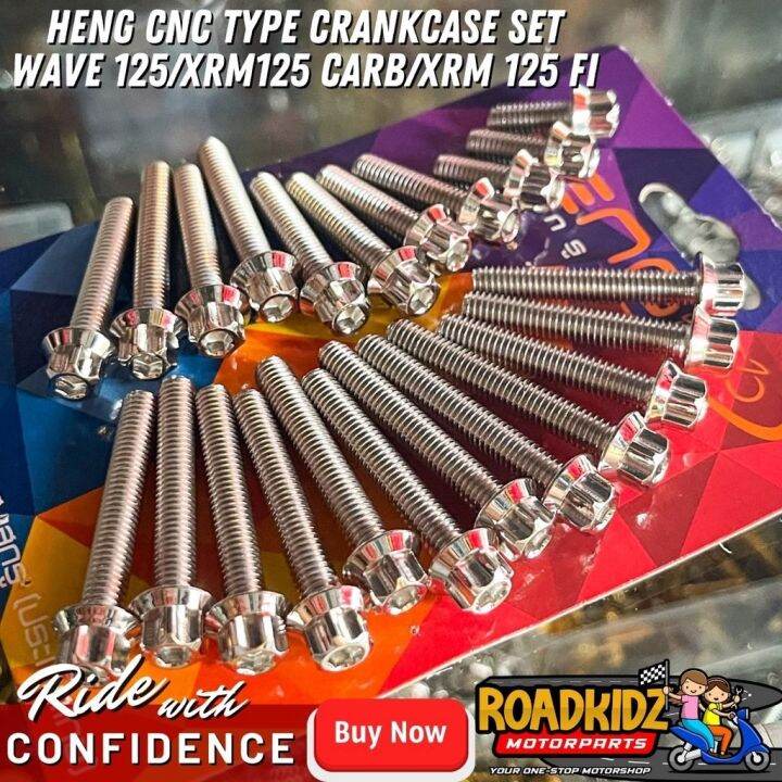 Cnc Heng Wave Xrm Carb Xrm Fi Crankcase Bolts Set Pcs