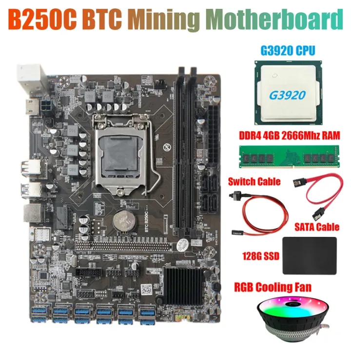 B C Miner Motherboard G Or G Cpu Cpu Rgb Fan Ddr Gb Ram