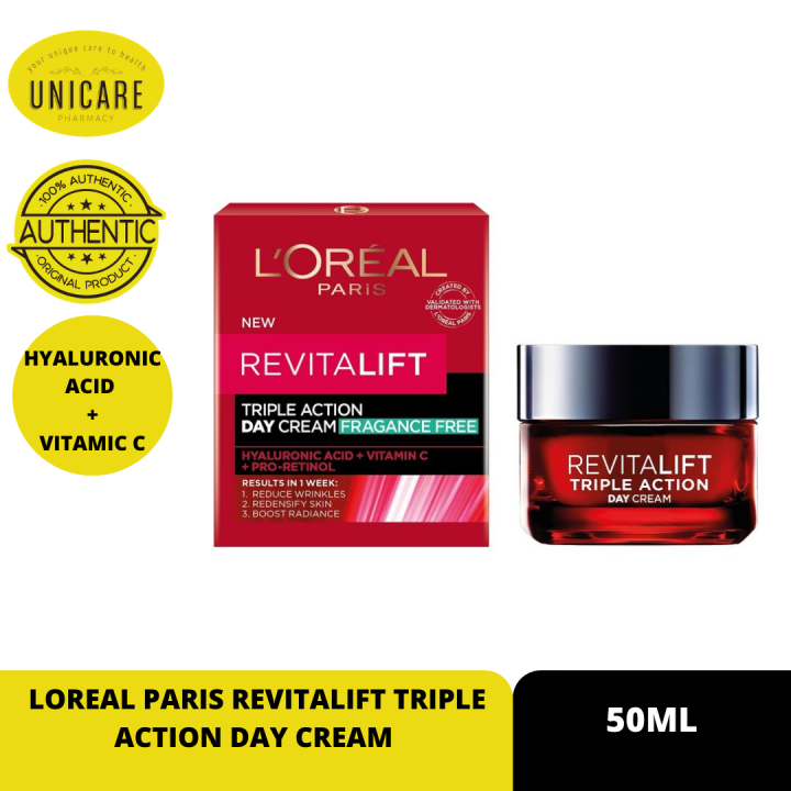 LOREAL PARIS REVITALIFT TRIPLE ACTION DAY CREAM HYALURONIC ACID