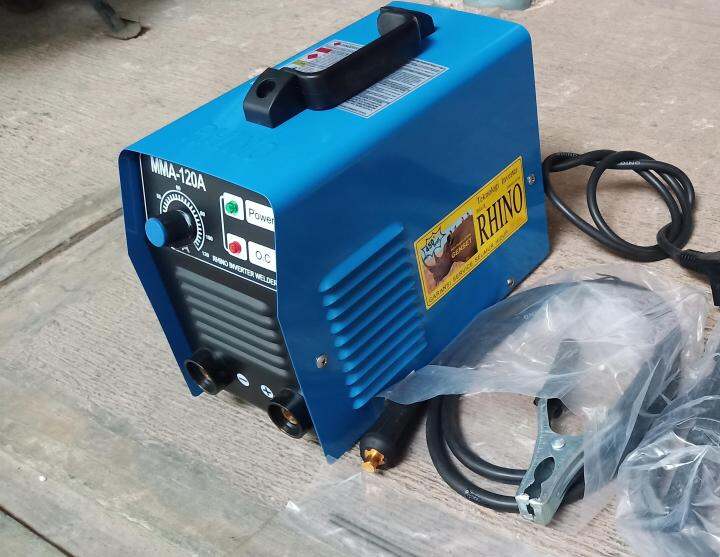 BIRU Mesin Las Rhino 450W MMA 120A Trafo Inverter Black Rhino