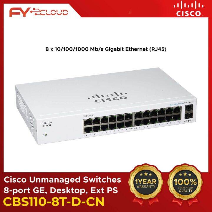 Cisco Switch CBS110 8T D CN CBS110 Unmanaged 8 Port GE Desktop