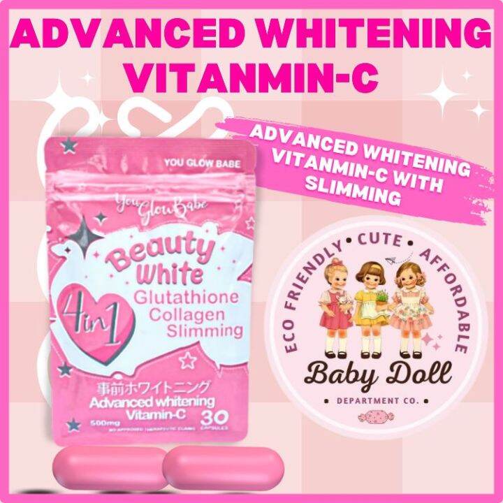 Authentic YOU GLOW BABE COLLAGEN GLUTATHIONE BEAUTY WHITE 4in1 TRIAL