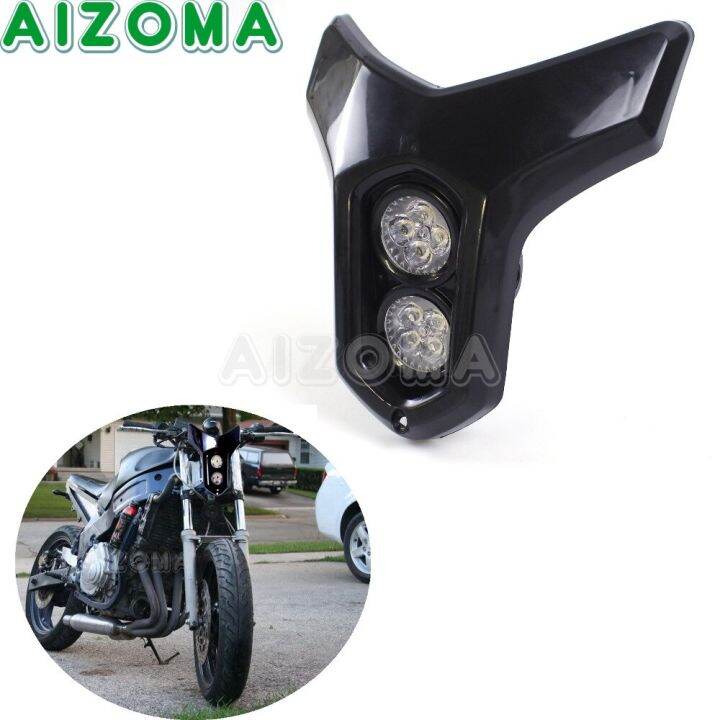 Motorcycle Street Dirt Bike Dual 12V MR16 4W 2 LED Headlight For