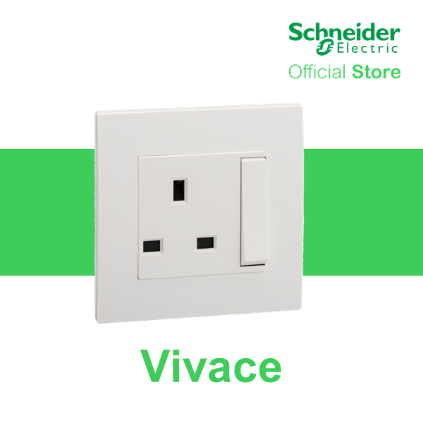 Schneider Electric Vivace A V Gang Large Dolly Switched Socket