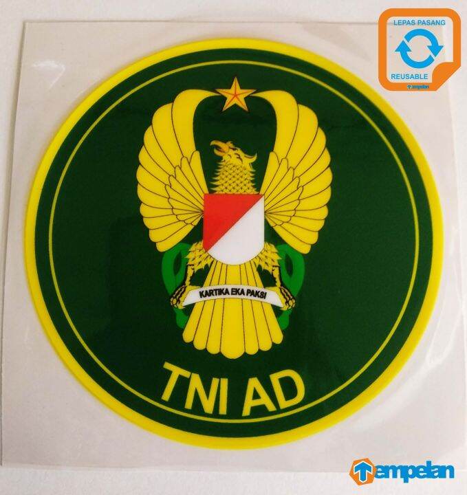 STIKER LEPAS PASANG PREMIUM TNI AD TEMPEL DALAM KACA WIND SHIELD