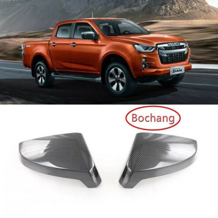 Bochang 2 Buah Serat Karbon Trim Tutup Sarung Spion Untuk Isuzu D Max