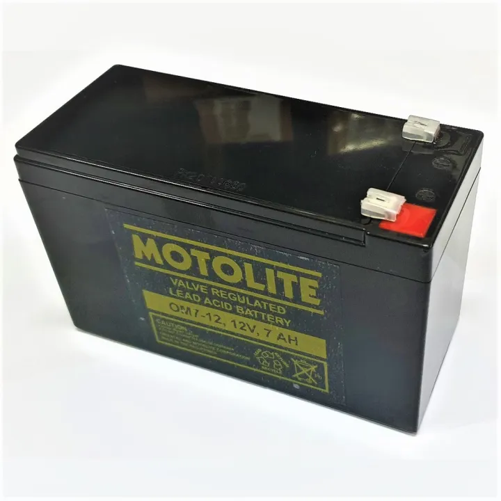 Motolite UPS Battery 12V 7Ah 20hr OM7 12 12 Volts 7 Ampere Rechargeable