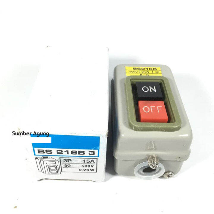 Push Button BS216 BS216B Power Pushbutton Switch 3P 15A 500V 2 2KW